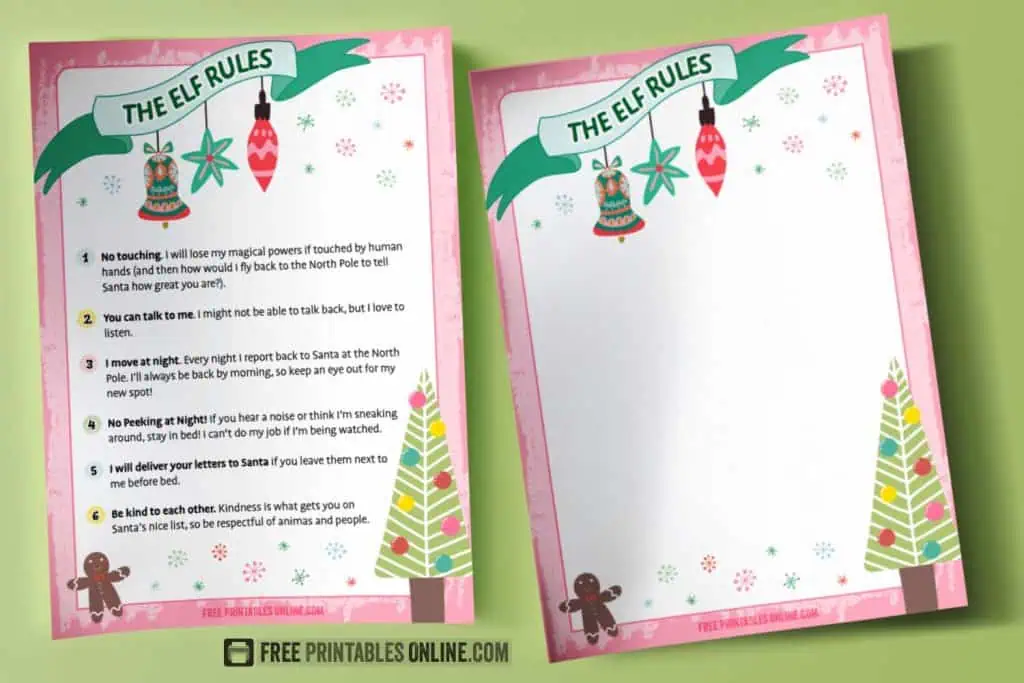 mockup of elf on the shelf rules letter