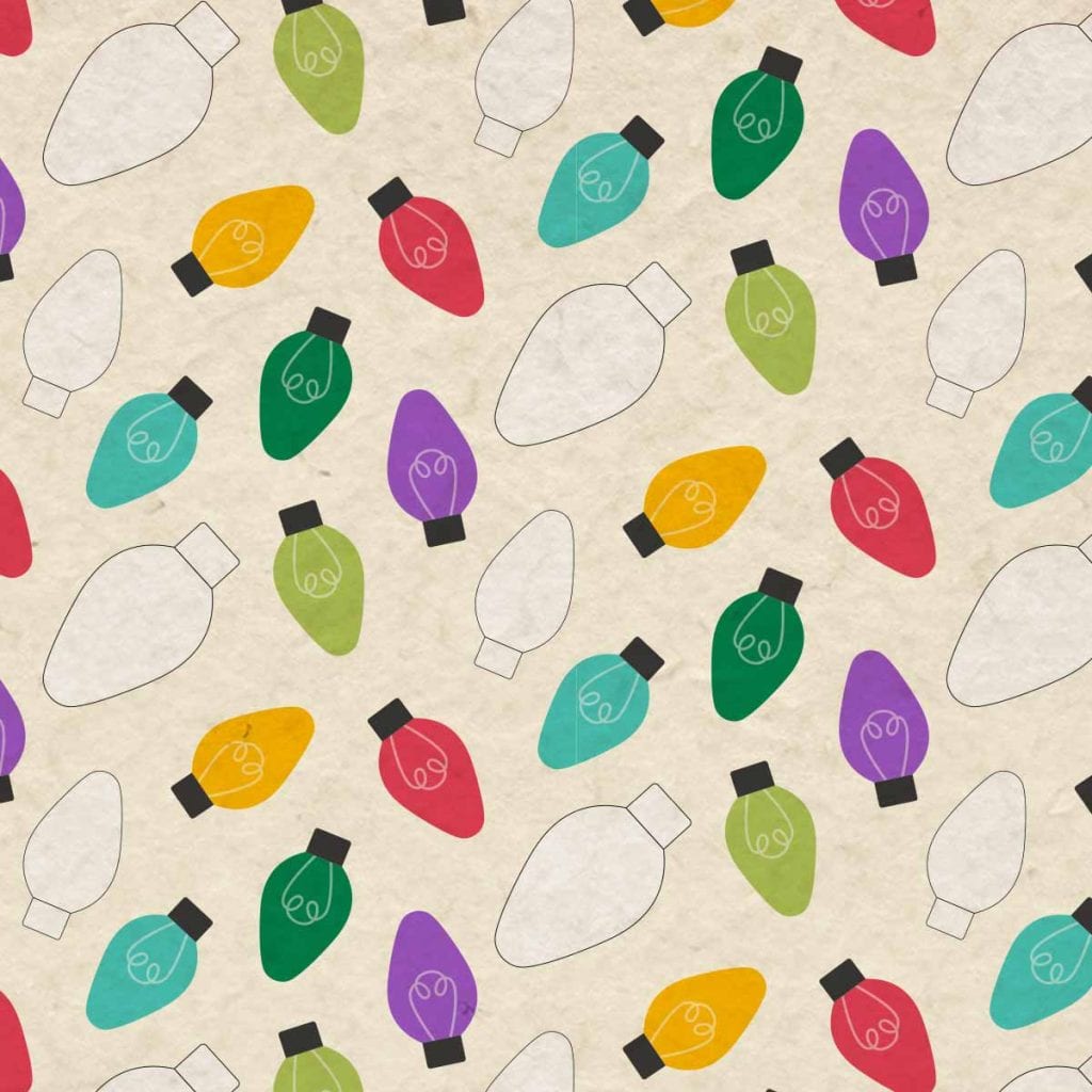 pattern of illustrated christmas bulbs