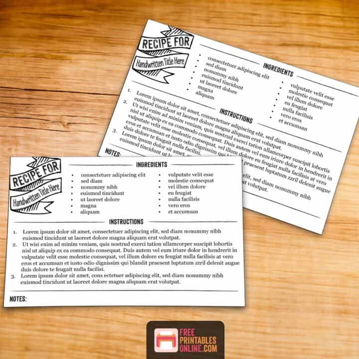Handlettered foodie recipe cards