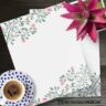 Watercolor branch in bloom unlined stationery (A4)