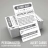Grayscale Free Allergy Alert Cards