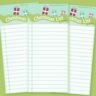 Blue and Green Striped Christmas List