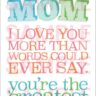 Love You More Than Words Could Ever Say Mother's Day Card