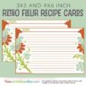 Retro Fleur 4x6 Recipe Card Template