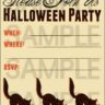 Black Cat Halloween Party Invitations
