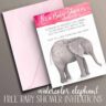 Watercolor Elephants Baby Shower Invitation (Postcard)