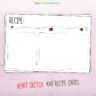 Heart Sketch 4x6 Printable Recipe Card