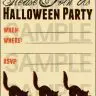 Black Cat Halloween Party Invitations