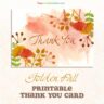 Golden Fall Thank You Note Card + Envelope