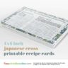 Japanese Cross Recipe Cards