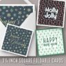 3 1/4 Inch Square Foldable Christmas Cards