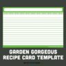 Garden Gorgeous 4x6 Recipe Card Templates