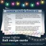 Xmas Lights 3x5 Inch Recipe Cards