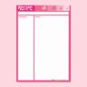 Pink Love Sick Printable Recipe Page Template (Letter Size)