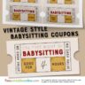 Vintage Free Babysitting Coupon Template