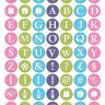 Colorful Alphabetic 1 inch round labels