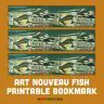 Art Nouveau Fish Printable Bookmark