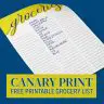 Canary Print Grocery List (US Letter)