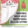 Holly Jolly Printable Christmas Recipe Pages (US Letter)