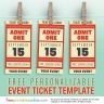 Retro Personalized Event Ticket Template