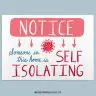 Free Printable Self Isolating Sign (A4)