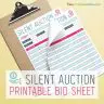 Silent Auction Bidding Sheet