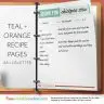 Teal + Orange Full Page Recipe Template (US Letter)