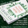 Tropical Green Custom Photo Graduation Announcements