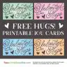 Unlimited Hugs Printable IOU Cards