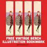 Vintage Beach Illustration Printable Bookmark