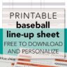 Baseball Lineup Sheet