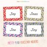 Pretty Plaid Table Place Card Set