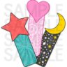Stars 'n Hearts 'n Moons Booksmarks For Kids