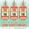 Retro Personalized Event Ticket Template
