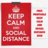Keep calm and social distance sign (US Letter)