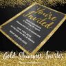 Gold Shimmer Personalizable Party Invitations