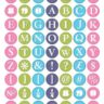 Colorful Alphabetic 1 inch round labels