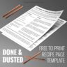 Done and Dusted Recipe Page Template (US Letter)