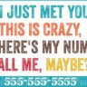 Colorful Here's My Number Business Cards