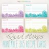 Quad Flakes Snowflake 3x5 Recipe Cards